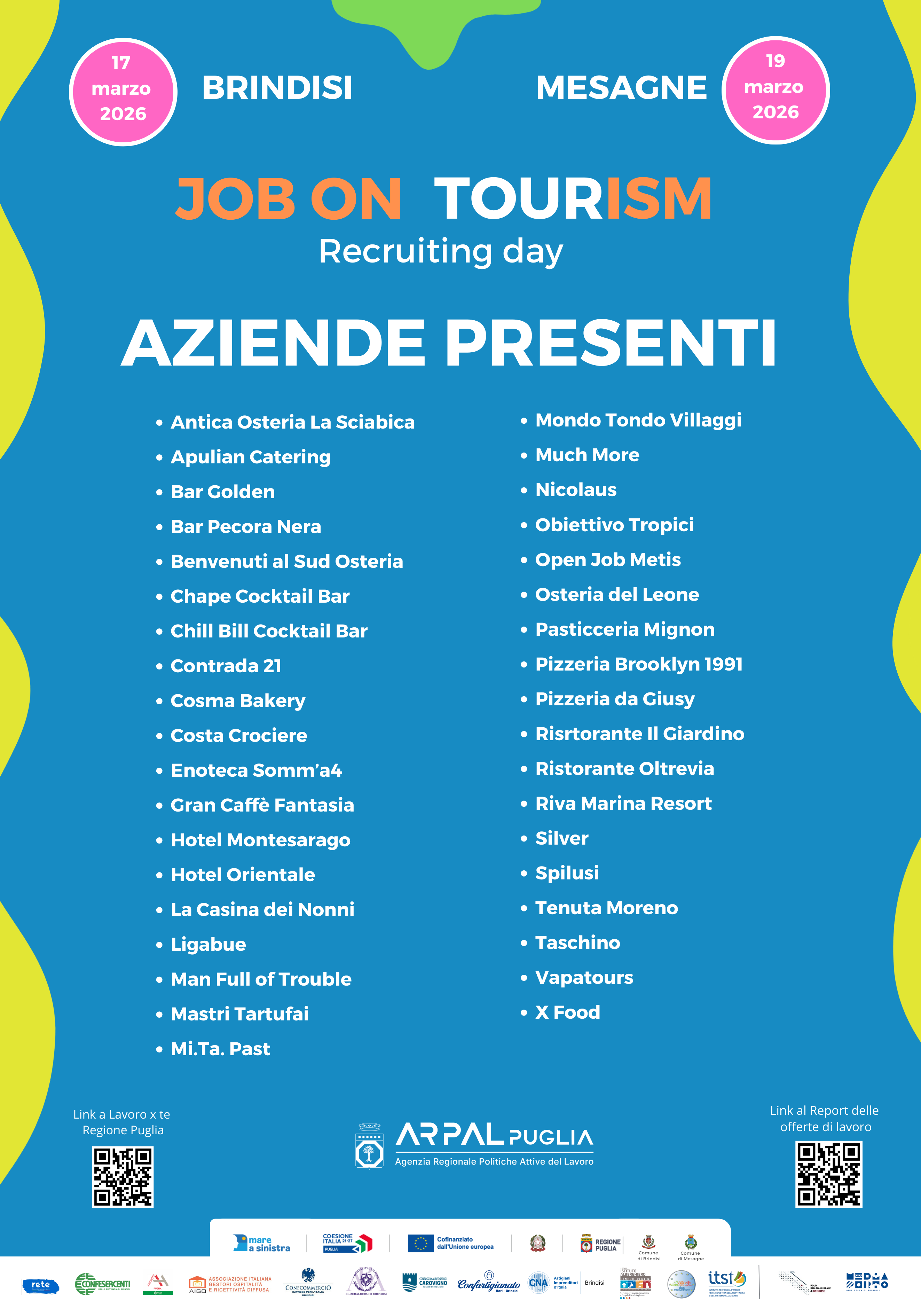 Torna il Job On Tour...ism a Brindisi e Mesagne